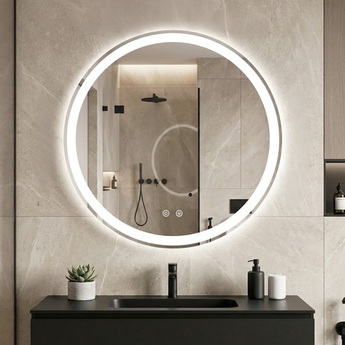 Round led bathroom - bathroom, mirror